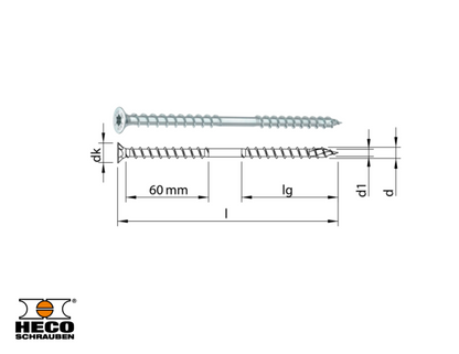 Heco Topix Therm 8x450mm T40 - 50/bx - Discontinued. No returns.